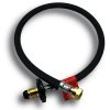 LPG Pigtail POL Handwheel x W20 0.50m (20″) Black Rubber Hose from Rent Free Gas Cylinders