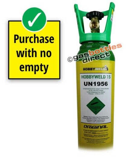 New Hobbyweld 15 Original Gas Bottle from Rent Free Gas Cylinders