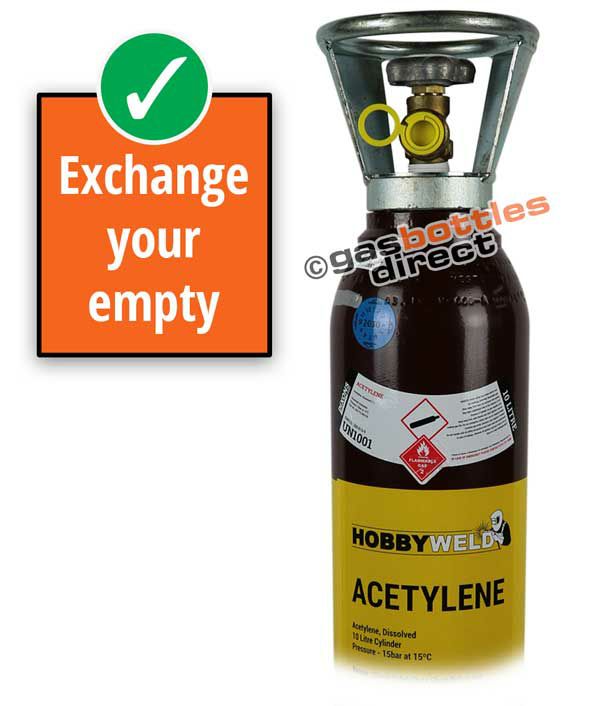 Hobbyweld Acetylene Plus Gas Cylinder Refill 